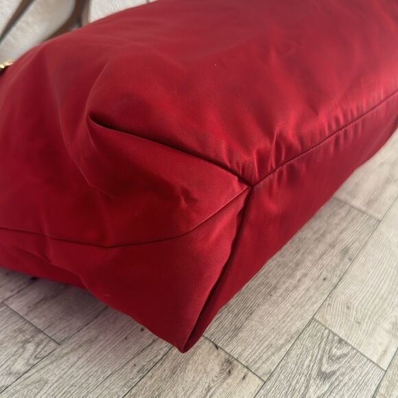 Michael Kors Red Nylon & Tan Leather Trim Tote - Picture 7 of 15